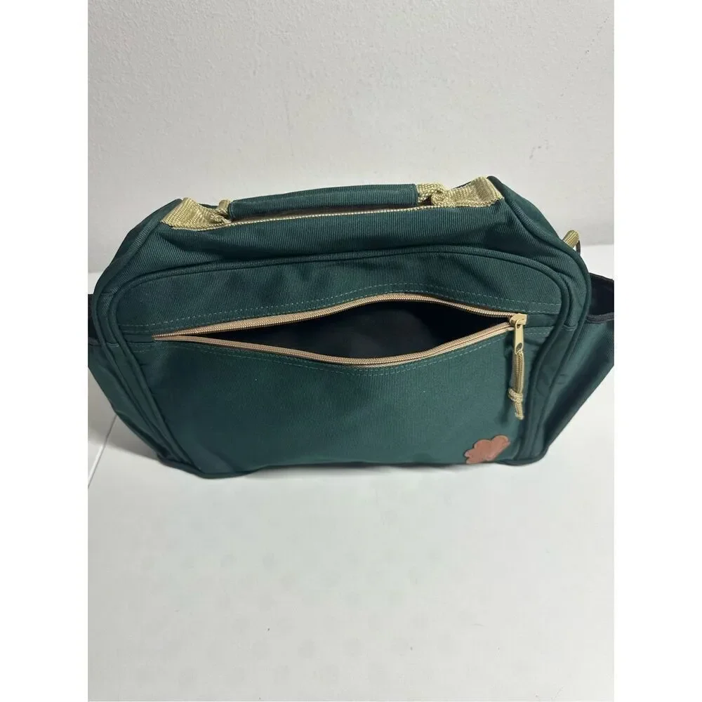 Travelin' Tales by Just Bepaws Pet Travel Bag Green Brown Tan 15